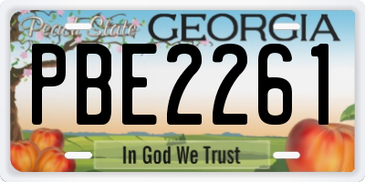 GA license plate PBE2261