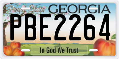 GA license plate PBE2264
