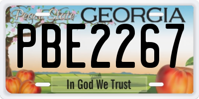 GA license plate PBE2267