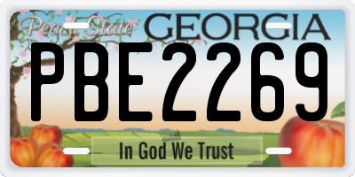 GA license plate PBE2269