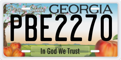 GA license plate PBE2270