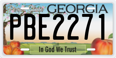 GA license plate PBE2271