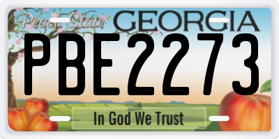 GA license plate PBE2273