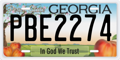 GA license plate PBE2274