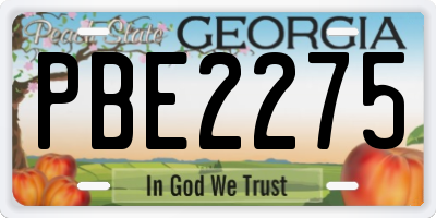 GA license plate PBE2275