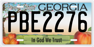 GA license plate PBE2276