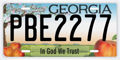 GA license plate PBE2277