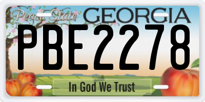 GA license plate PBE2278
