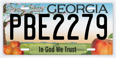 GA license plate PBE2279