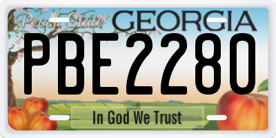 GA license plate PBE2280