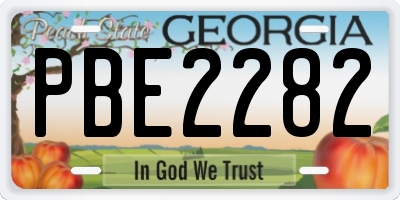 GA license plate PBE2282