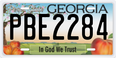 GA license plate PBE2284