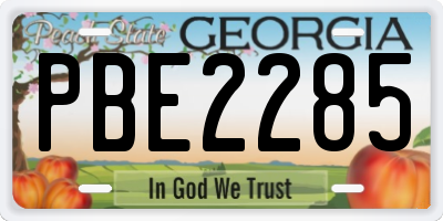 GA license plate PBE2285