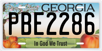 GA license plate PBE2286