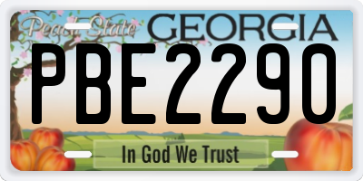 GA license plate PBE2290