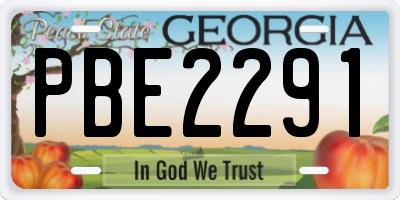 GA license plate PBE2291