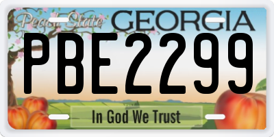 GA license plate PBE2299