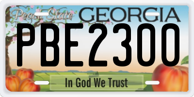 GA license plate PBE2300