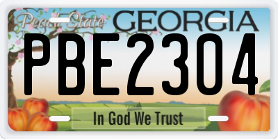 GA license plate PBE2304