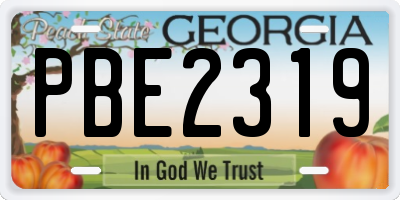 GA license plate PBE2319