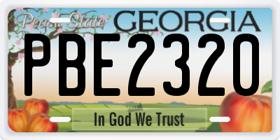 GA license plate PBE2320