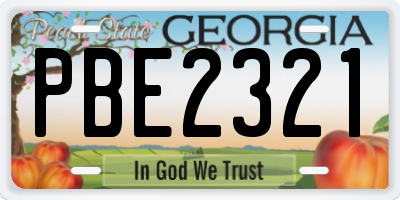 GA license plate PBE2321