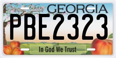 GA license plate PBE2323