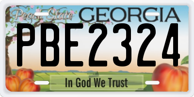 GA license plate PBE2324