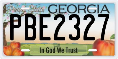 GA license plate PBE2327