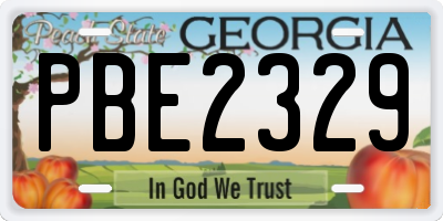 GA license plate PBE2329