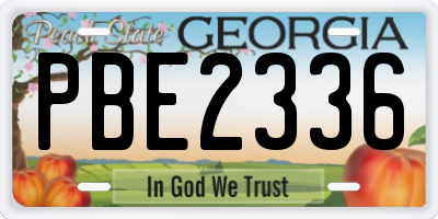 GA license plate PBE2336