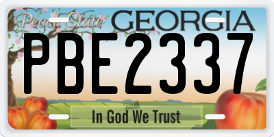 GA license plate PBE2337
