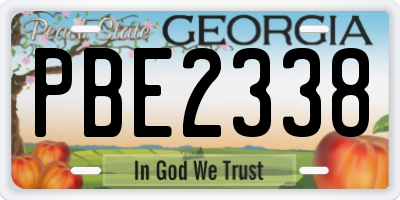 GA license plate PBE2338