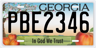 GA license plate PBE2346
