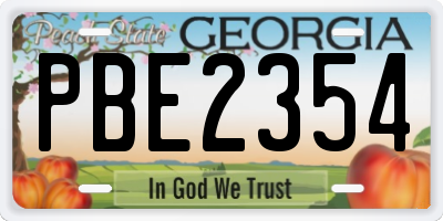 GA license plate PBE2354