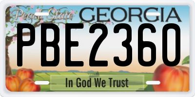 GA license plate PBE2360