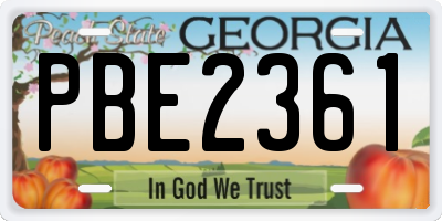 GA license plate PBE2361