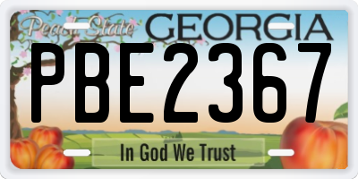 GA license plate PBE2367