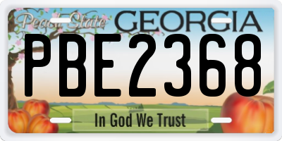 GA license plate PBE2368