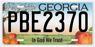 GA license plate PBE2370