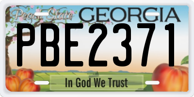 GA license plate PBE2371
