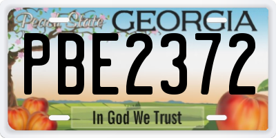 GA license plate PBE2372