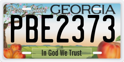 GA license plate PBE2373