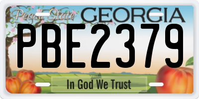 GA license plate PBE2379