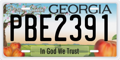 GA license plate PBE2391