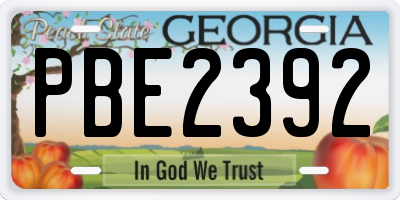 GA license plate PBE2392