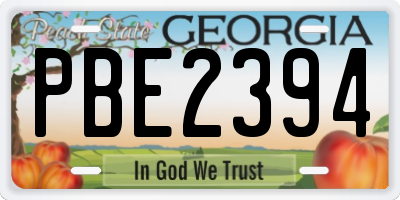 GA license plate PBE2394