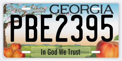 GA license plate PBE2395