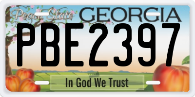 GA license plate PBE2397