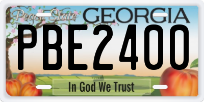 GA license plate PBE2400